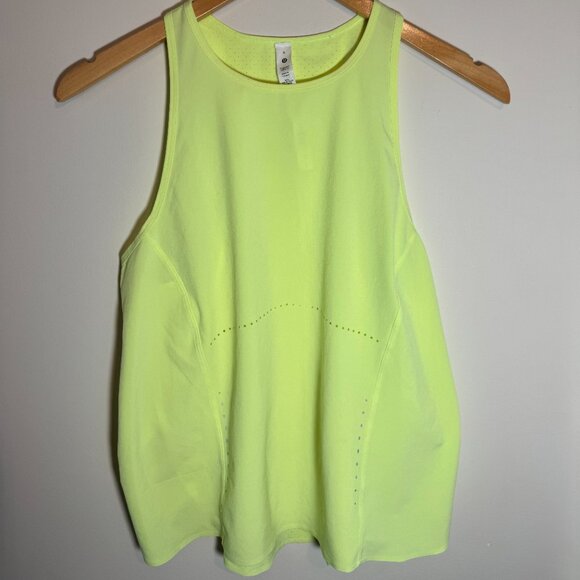 Lululemon Fold-Over Running Tank Top in Highlight Yellow, Size 6 - Picture 1 of 8